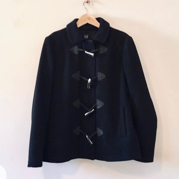 GAP Black Duffle Coat with Toggle Buttons Small - Picture 4 of 4